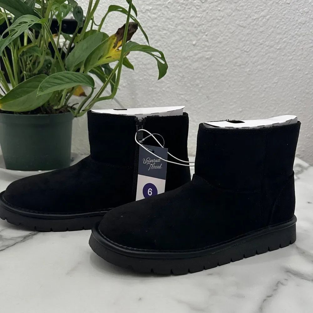 Black Suede Ankle Boots Size 6